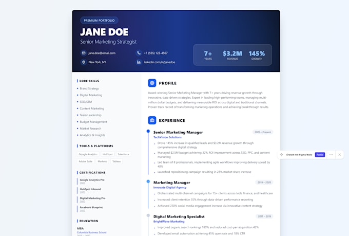 create an professional resume and CV writing,  customized